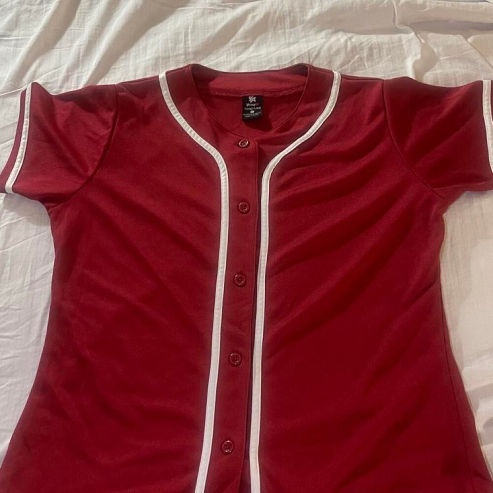 Youngla red baseball jersey size